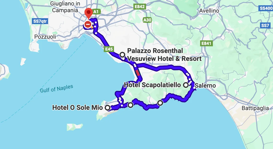 Route rondreis Amalfikust