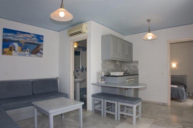 Zitgedeelte in appartement van appartementen Furtura vakantie Kreta