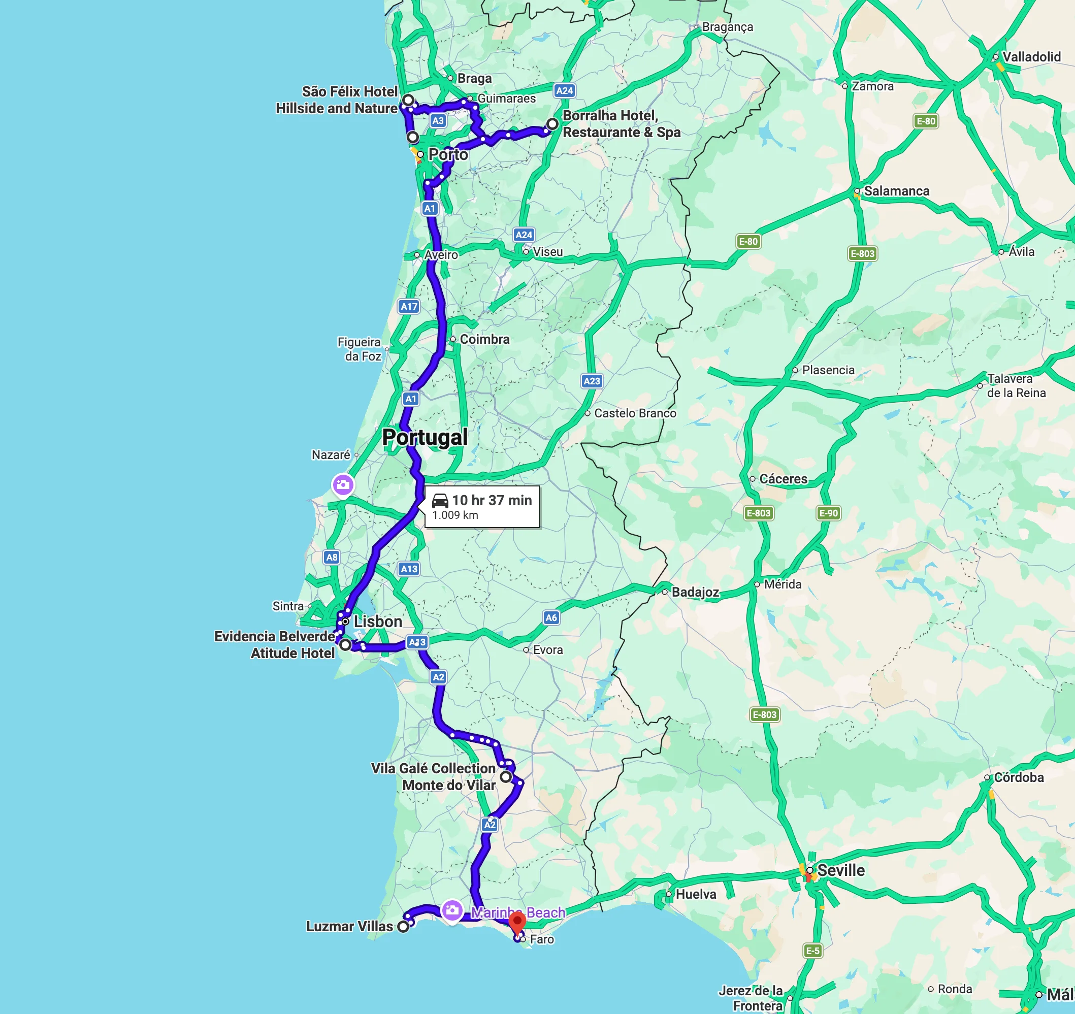 Rondreis Ultiem Portugal - Route